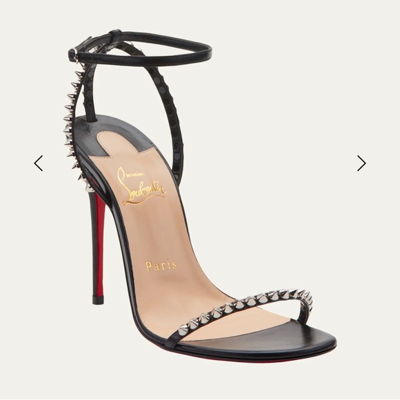 Christian Louboutin So Me 100 mm Sandals - Leather - Black - Women 37 Studded - Picture 1 of 7